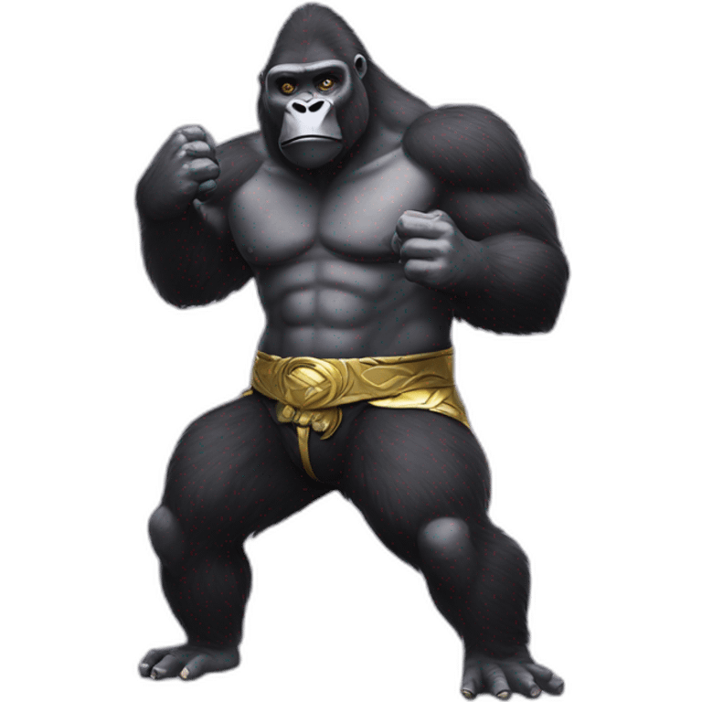 Gorilla doing a JoJo bizarre adventure pose emoji