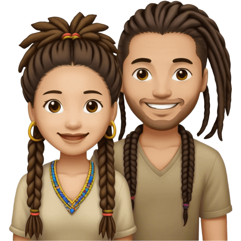 dating couple dread head and filipino emoji