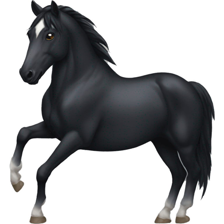 black horse with claw mark on face emoji