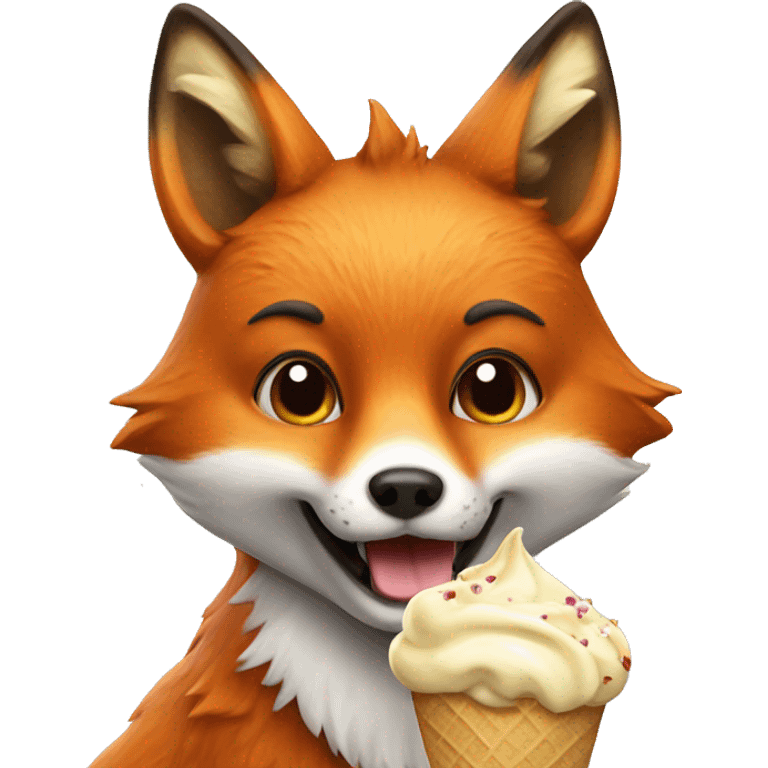 Fox with an icecream emoji