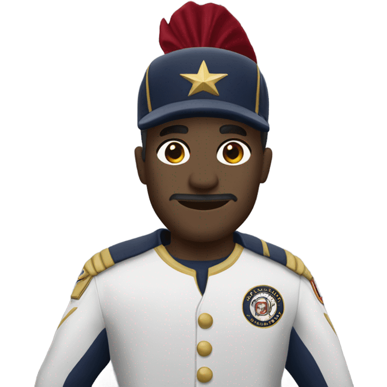 Left hand up in a Washington commanders uniform emoji