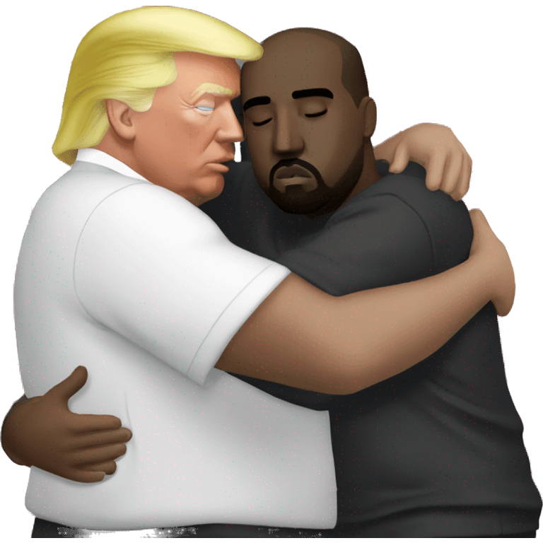 Trump cuddling with Kanye emoji