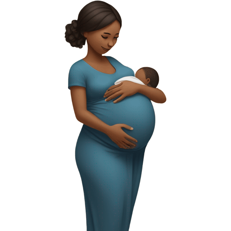 A pregnant girl with a child. emoji