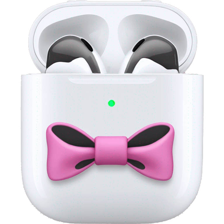 AirPods Max in white with pink bows  emoji