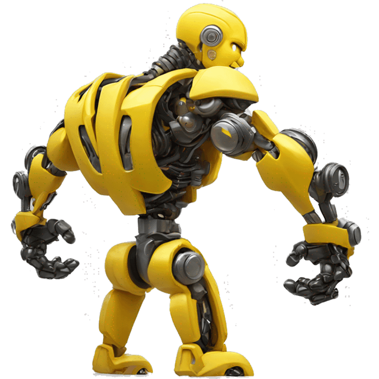 Yellow mechanical cyborg bicep that’s flexing emoji