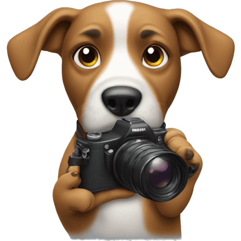 Dog filming with a camera  emoji