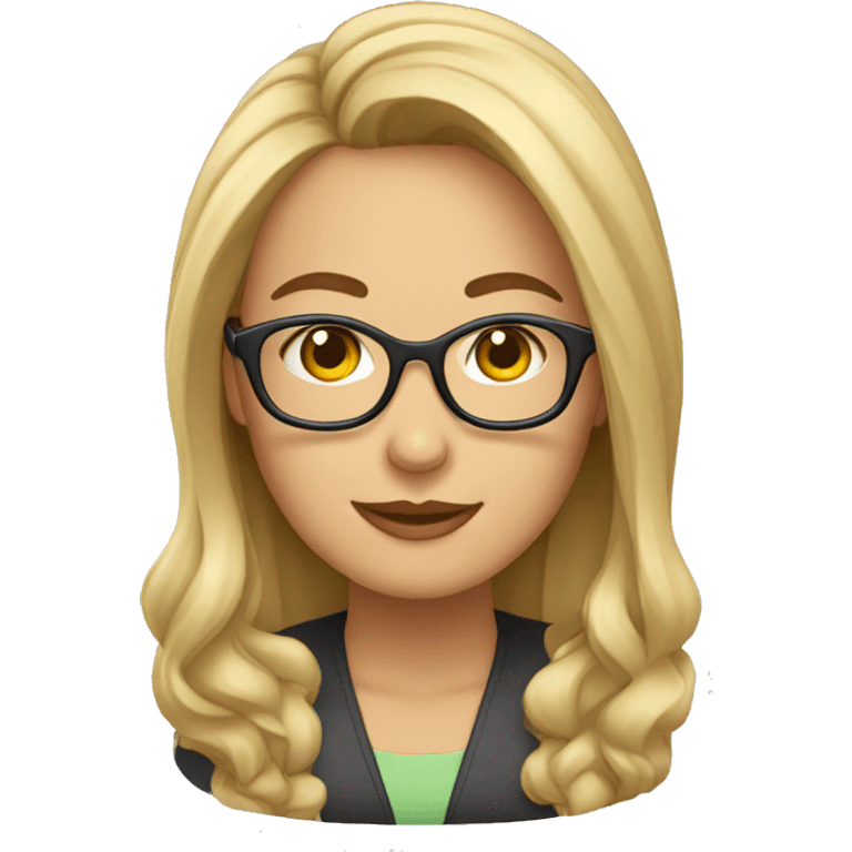 profesora con gafas rubia emoji