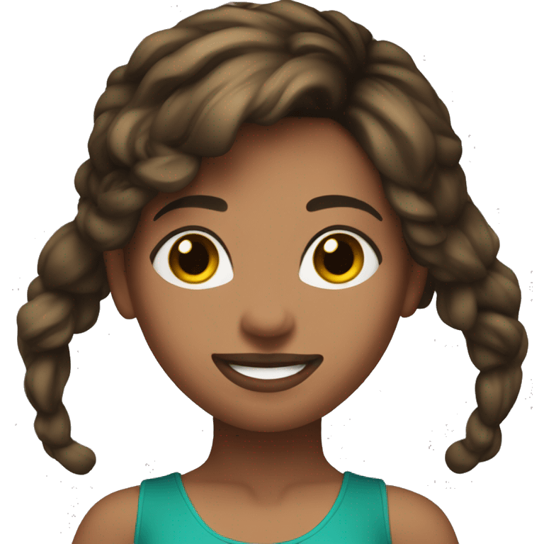 Medium skin brunette dancer emoji