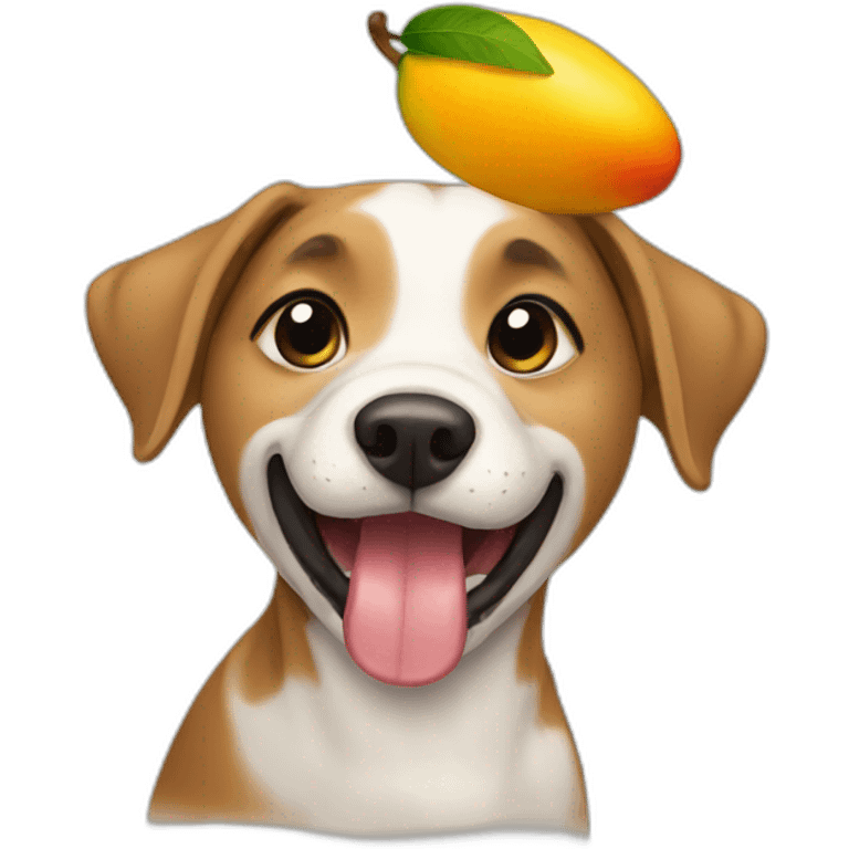 Dog eating mango emoji