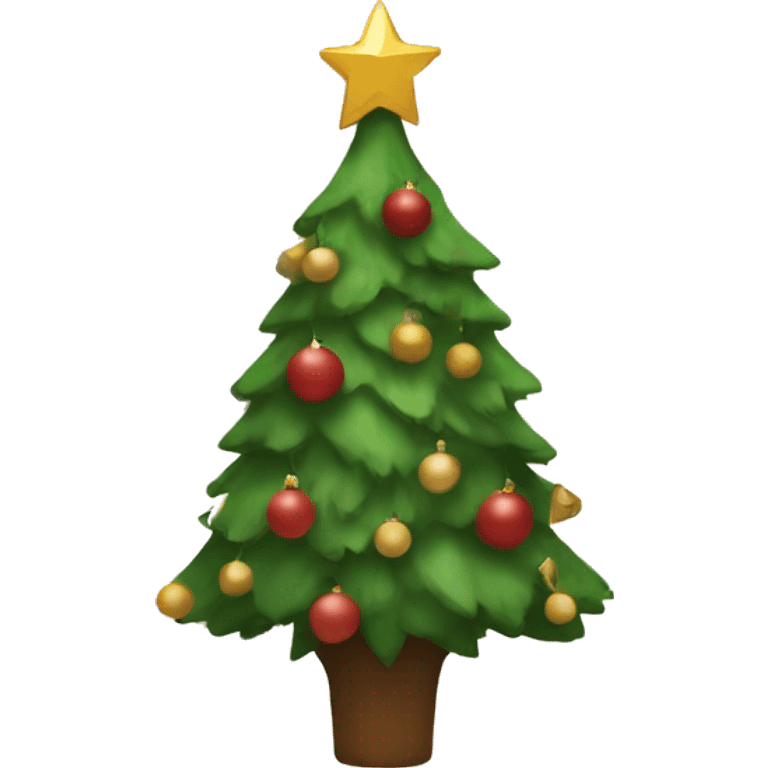 Christmas tree with brown and tan christmas decorations  emoji