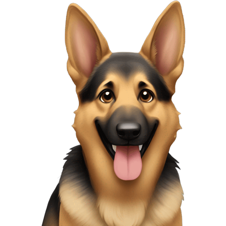 German Shepard smiling  emoji