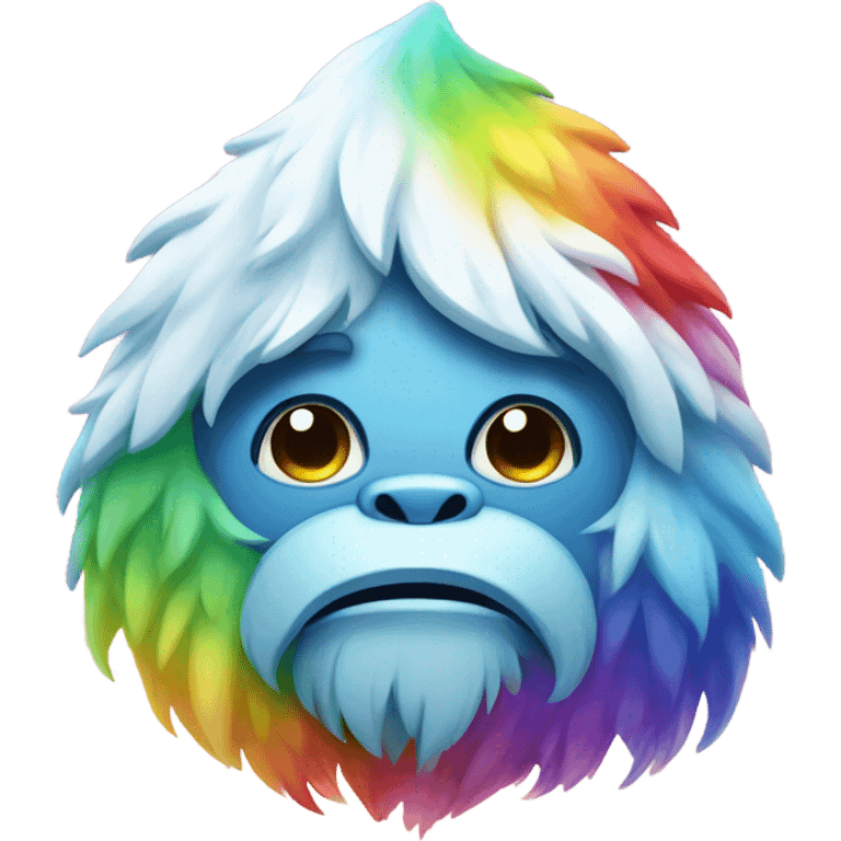 a yeti with a rainbow poop emoji emoji