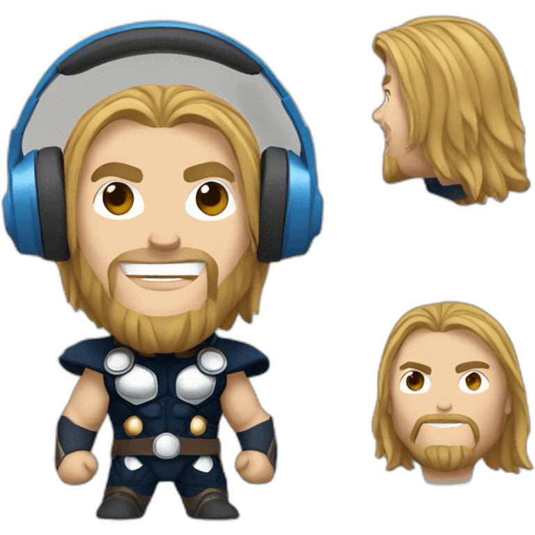 thor with headphones, music, avengers emoji