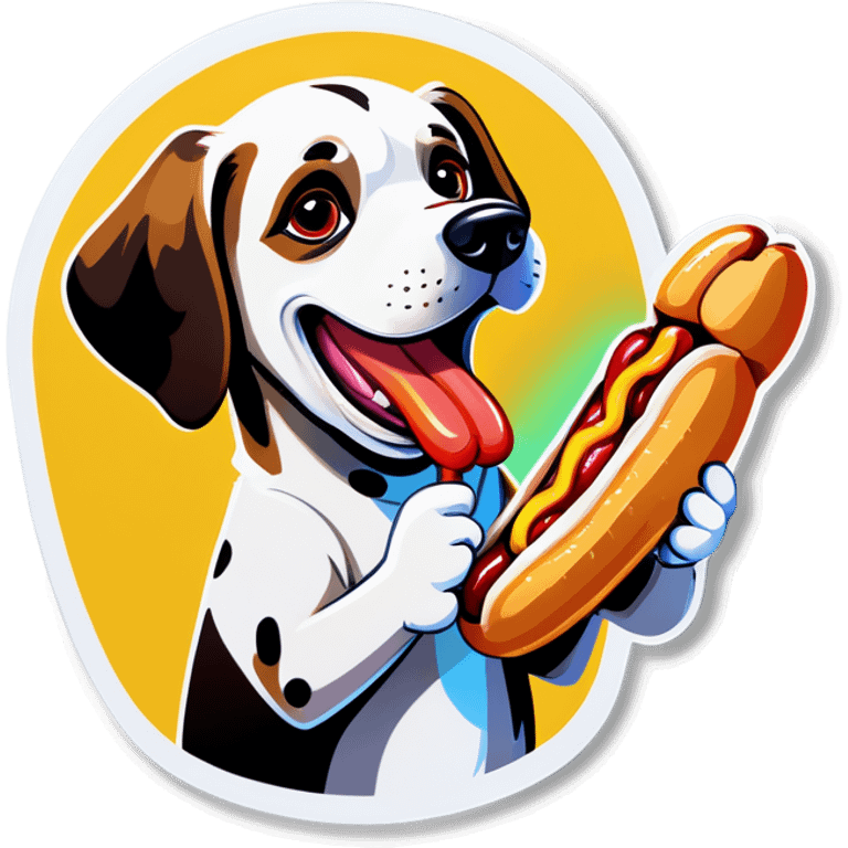 Dog eating a hot dog  emoji