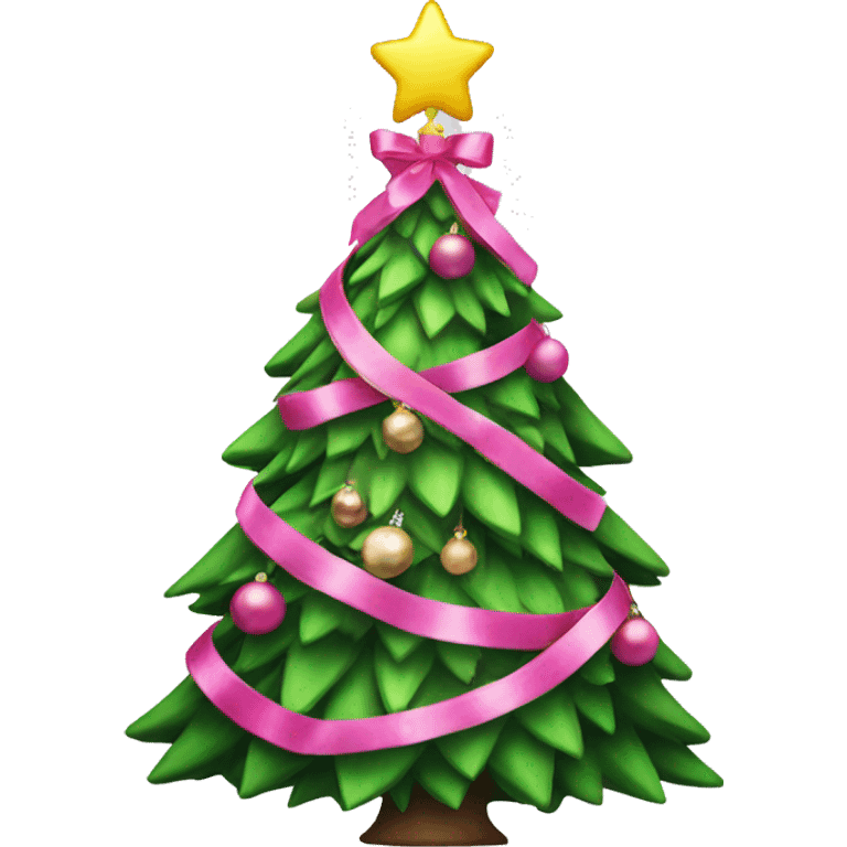 Christmas tree with pink decoration emoji