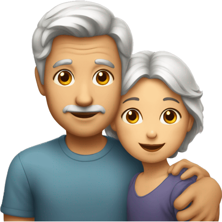 young child and old lovers emoji