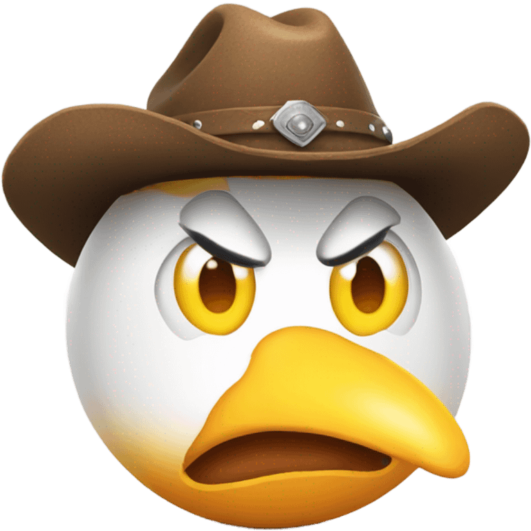 Angry egg with a cowboy hat emoji