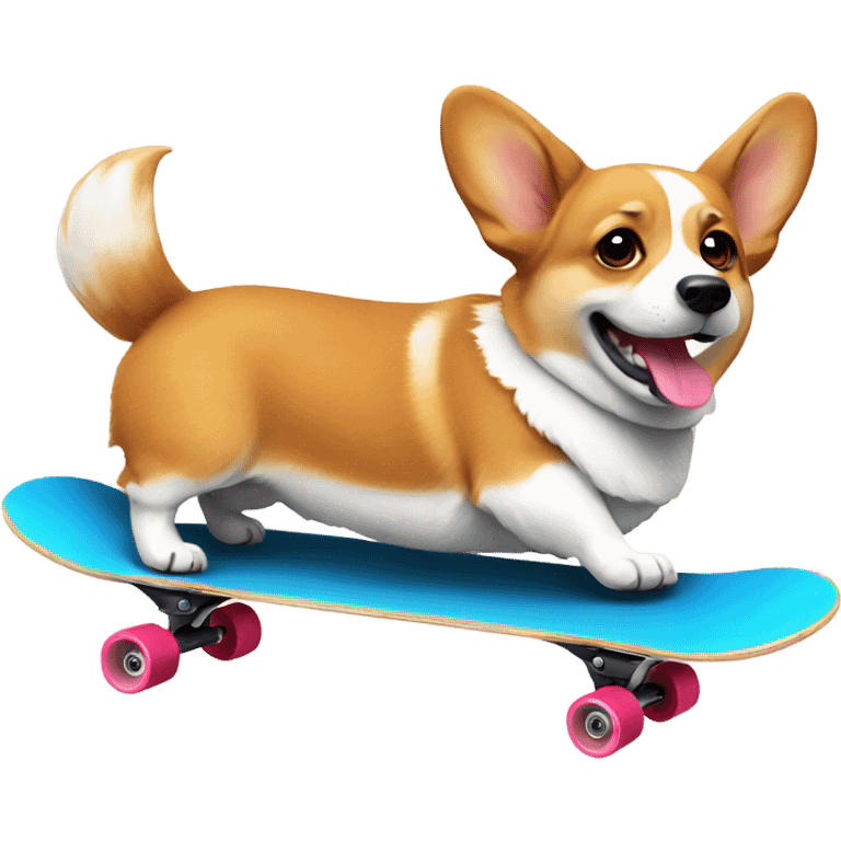 Corgi on skateboard  emoji