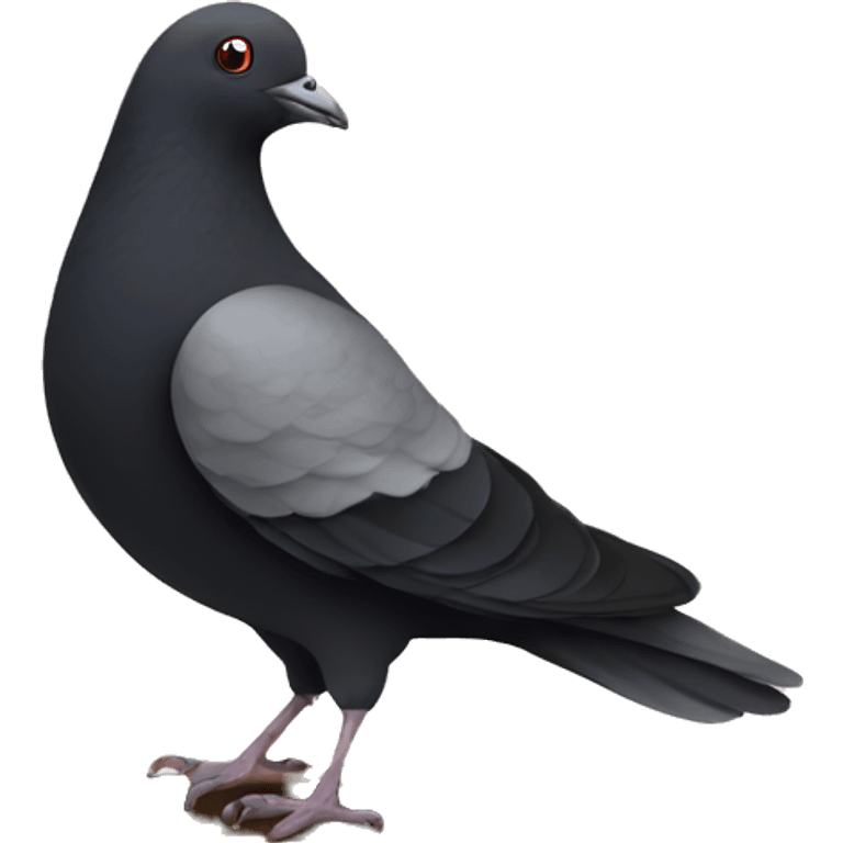 a black pigeon holding a cup of tea emoji