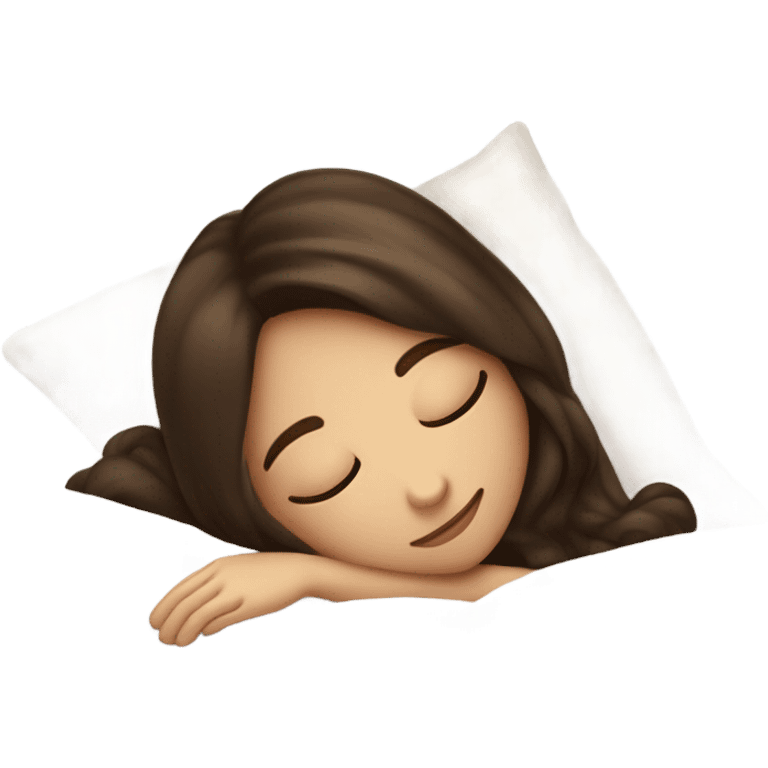 sleeping beauty brunette white girl with a silk pillow emoji