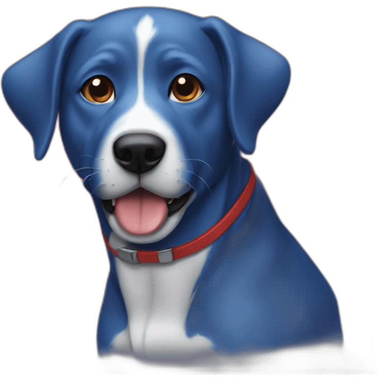 blue red dog emoji