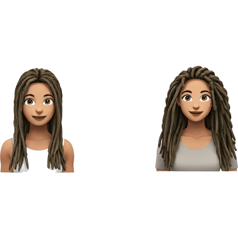 smiling girl with dreadlocks emoji