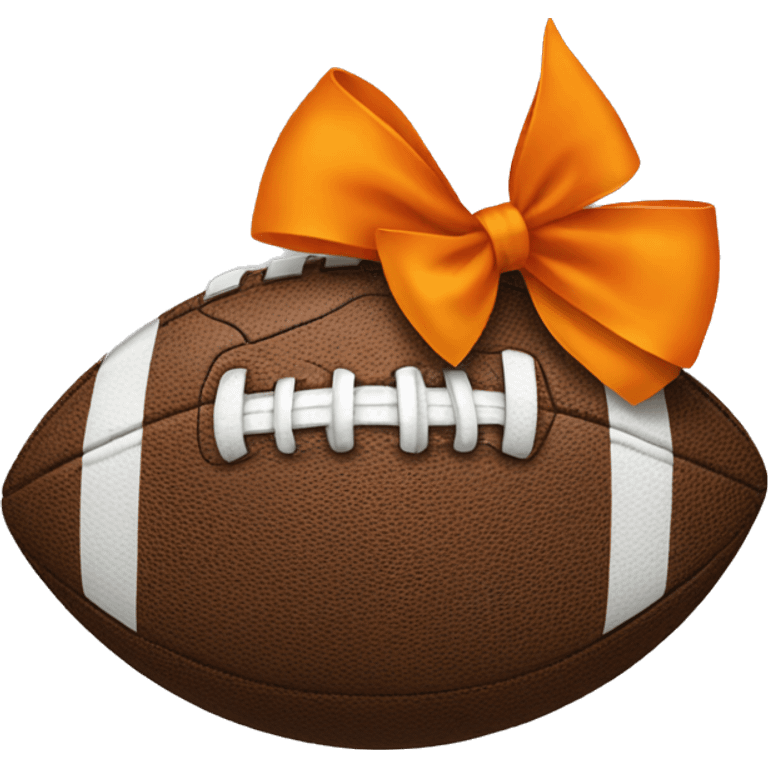 football with a orange bow emoji