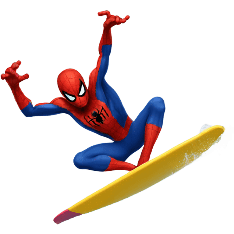 Surfing spiderman emoji