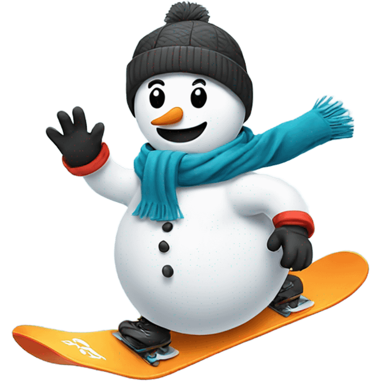 Snowman Snowboarding  emoji