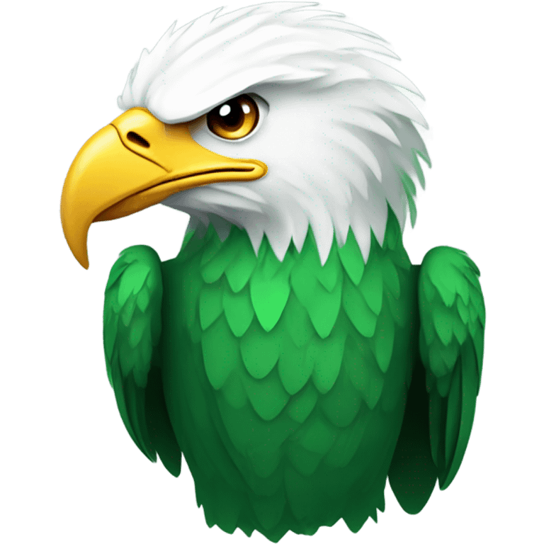 Green bald eagle emoji