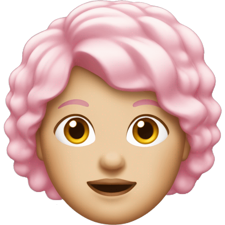 Pink hair, white chubby woman emoji