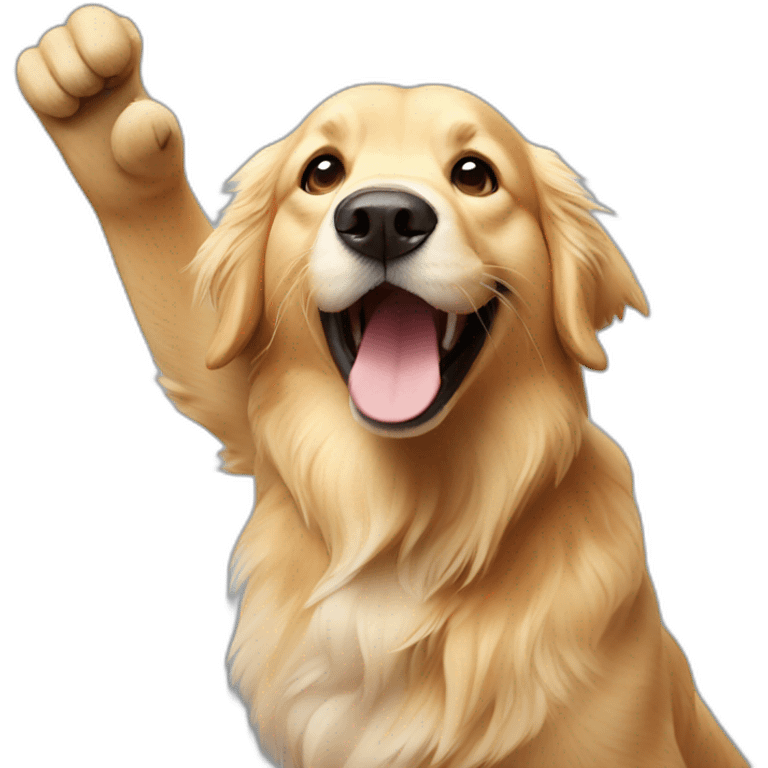 golden retriever excited waving emoji