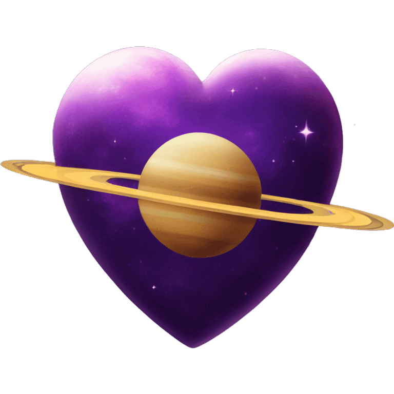 heart shape purple saturn planet emoji