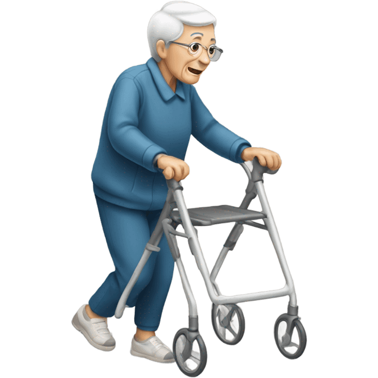 Old person with a walker emoji