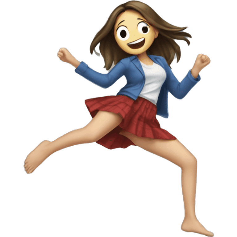 girl falling off of a clothing han emoji