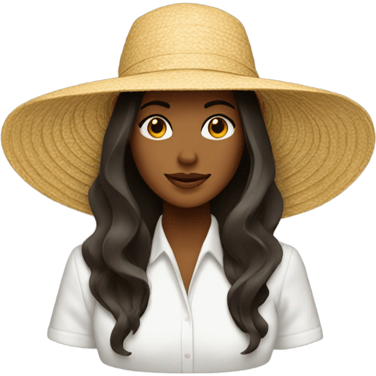 Women with sun hat emoji