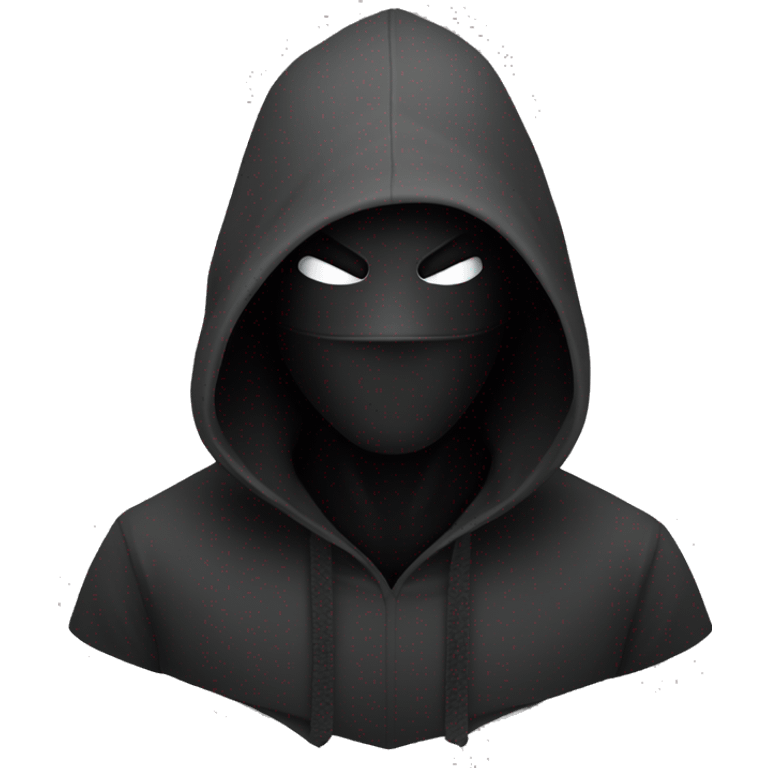 grayscale black mysterious masked hooded man emoji