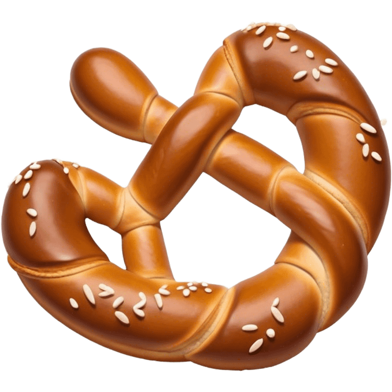 Pretzel Cinematic Realistic Pretzel Snack Emoji, depicted as a single, perfectly twisted pretzel with a glossy, salted crust, rendered with lifelike textures and warm, inviting lighting. emoji