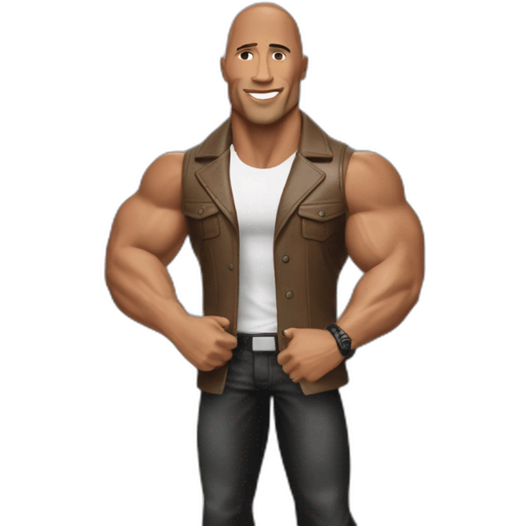 The rock fusionne avec barbie emoji