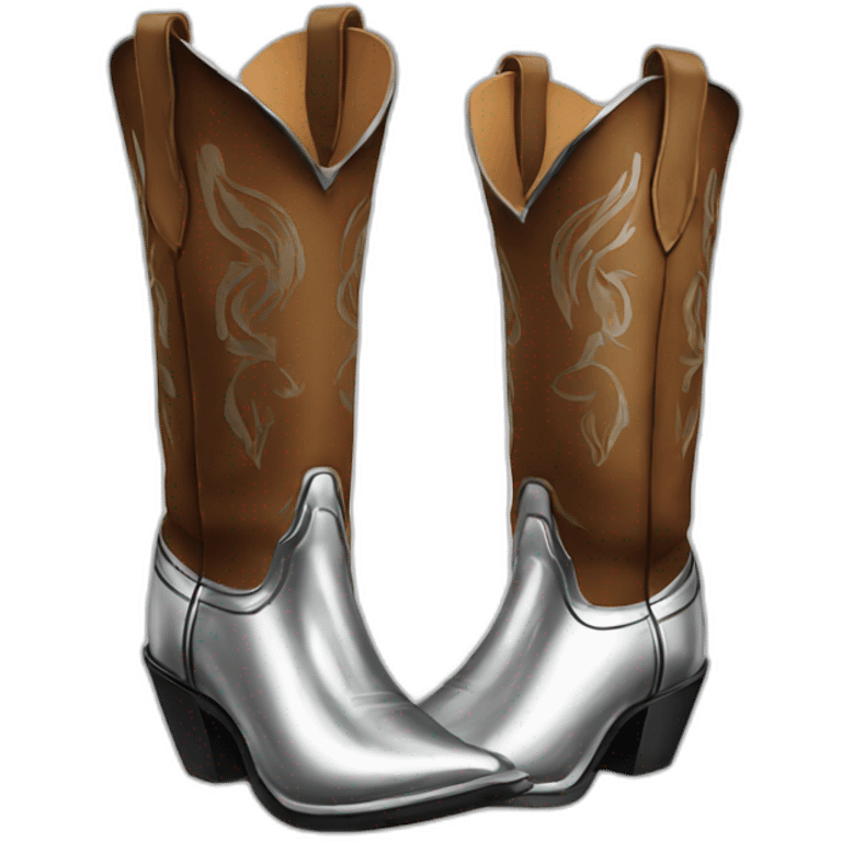 Chromed cowboy boots emoji