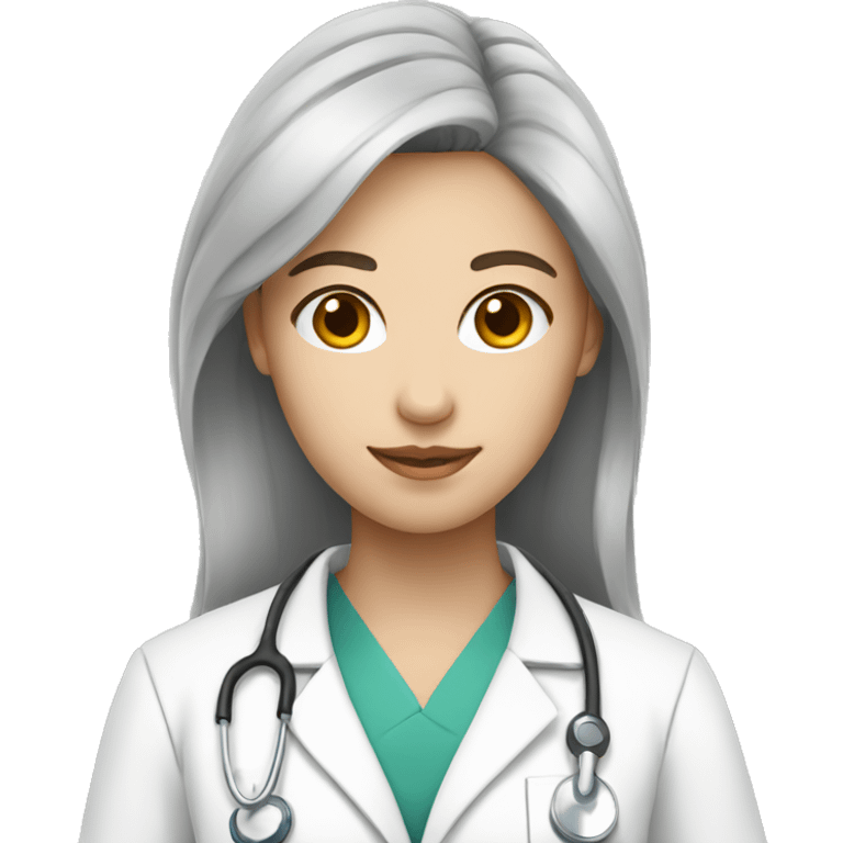 a teenager doctor student white skin emoji