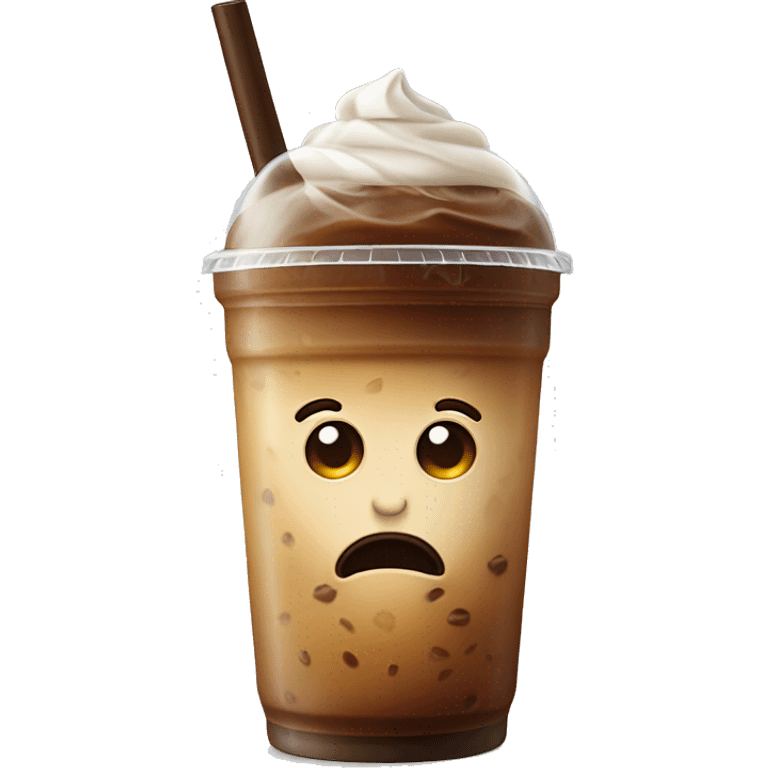 Iced coffee with no whipped cream flat top with straw  emoji