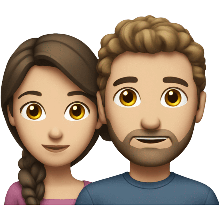 caucasian brunette couple  emoji