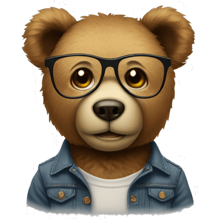 Teddy bear with glasses emoji