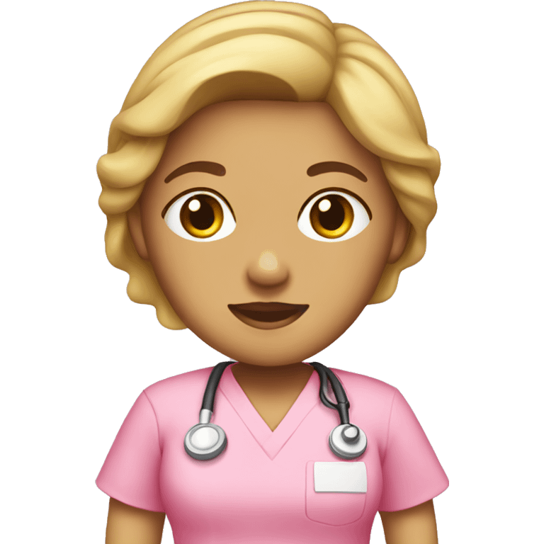 Pink nurse scrubs emoji