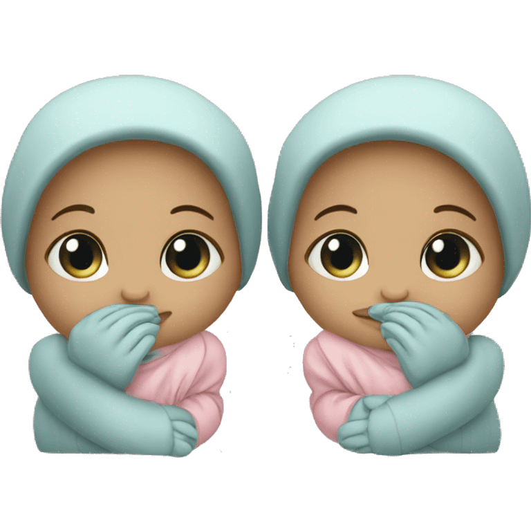 Twin babies girl and boy emoji