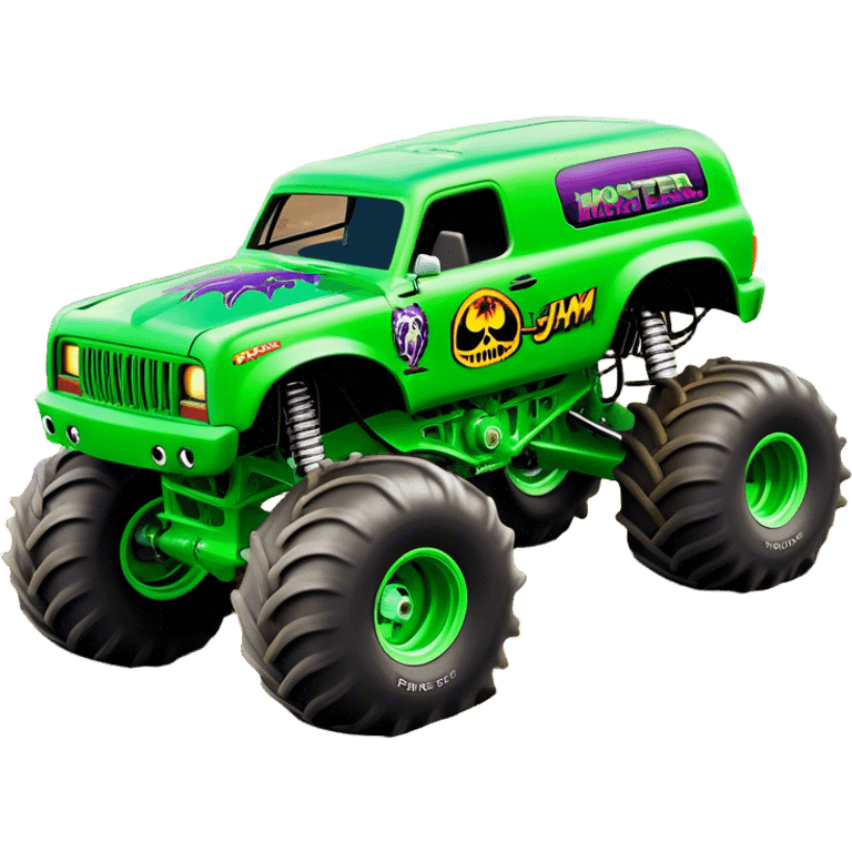 Grave Digger - Monster Jam (Model Year: 2022) (Iconic colour: Green with flames) emoji