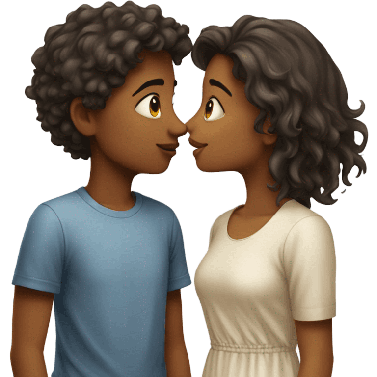 Boy kissing girl emoji