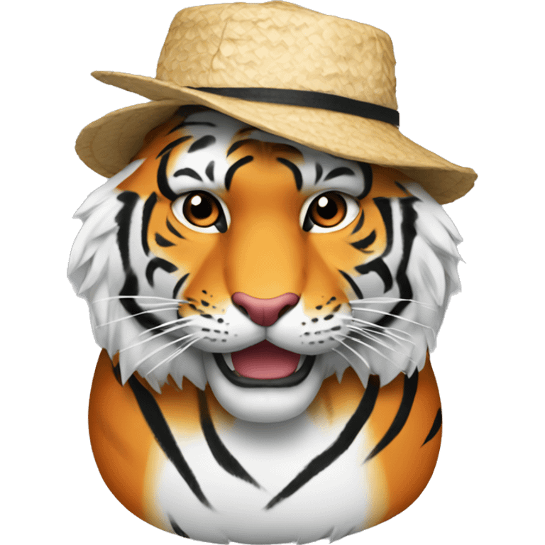 tiger wearing hat made out of sushi emoji