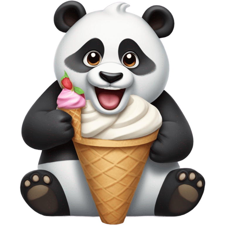 Panda eating ice cream emoji